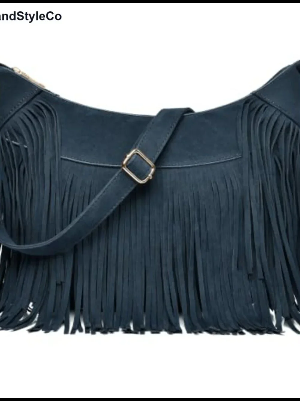 Fringe Suede Crossbody Bag Western Cowgirl Purse with Faux Leather
